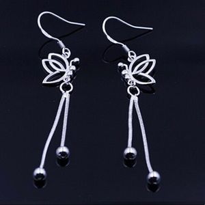 925 Sterling Silver Butterfly Tassel Earrings